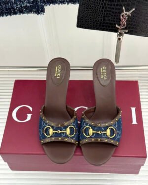 Gucci Women's Horsebit Mid-Heel Sandal