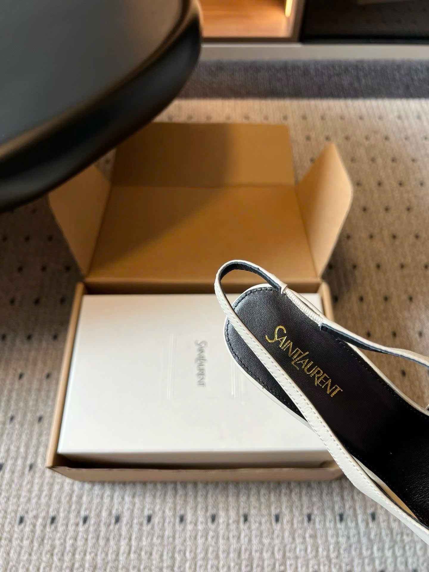 Saint Laurent L'entracte Slingback Pumps Shoes 10cm - Image 3
