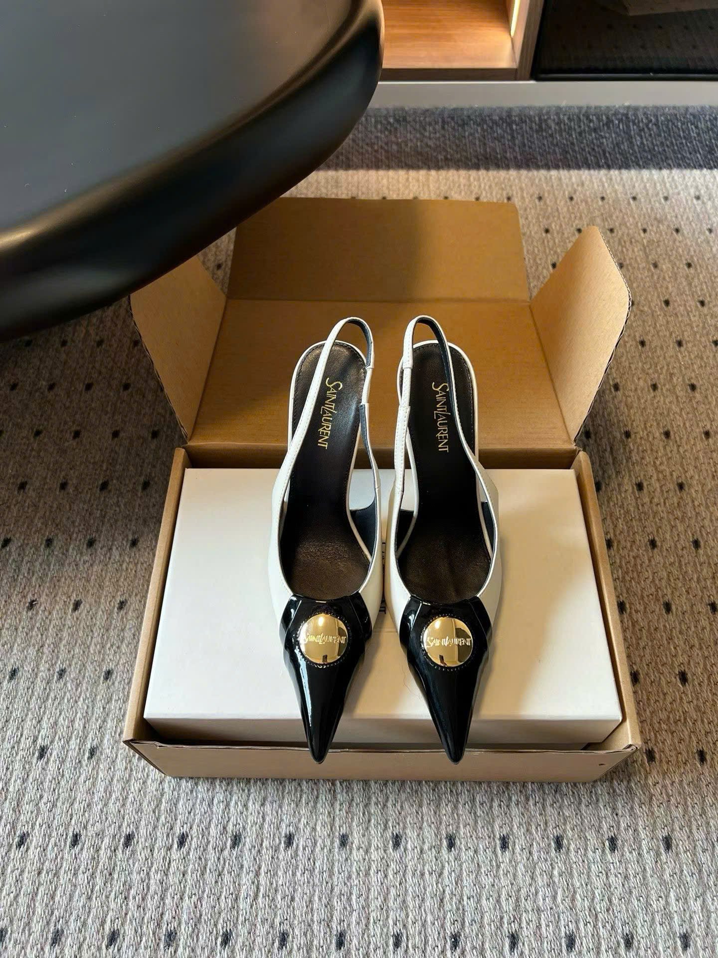 Saint Laurent L'entracte Slingback Pumps Shoes 10cm