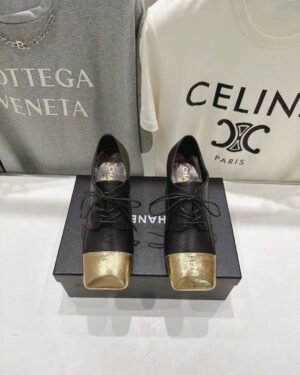Chanel Leather Lace Up Oxfords Shoes 5.5cm