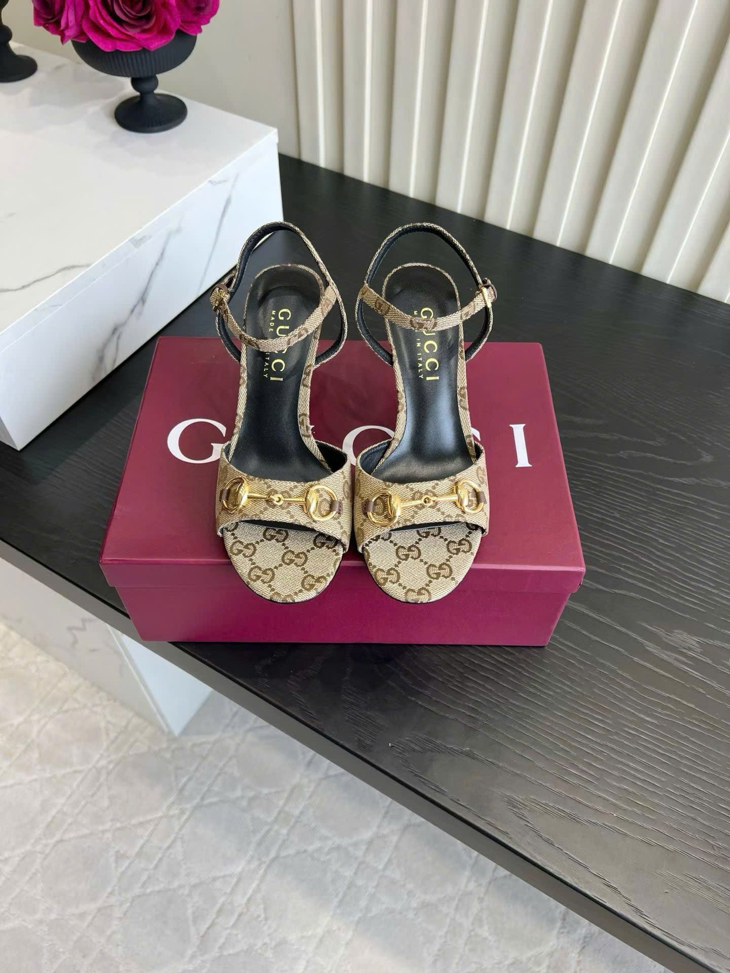 Gucci Horsebit Heeled Sandal 7cm