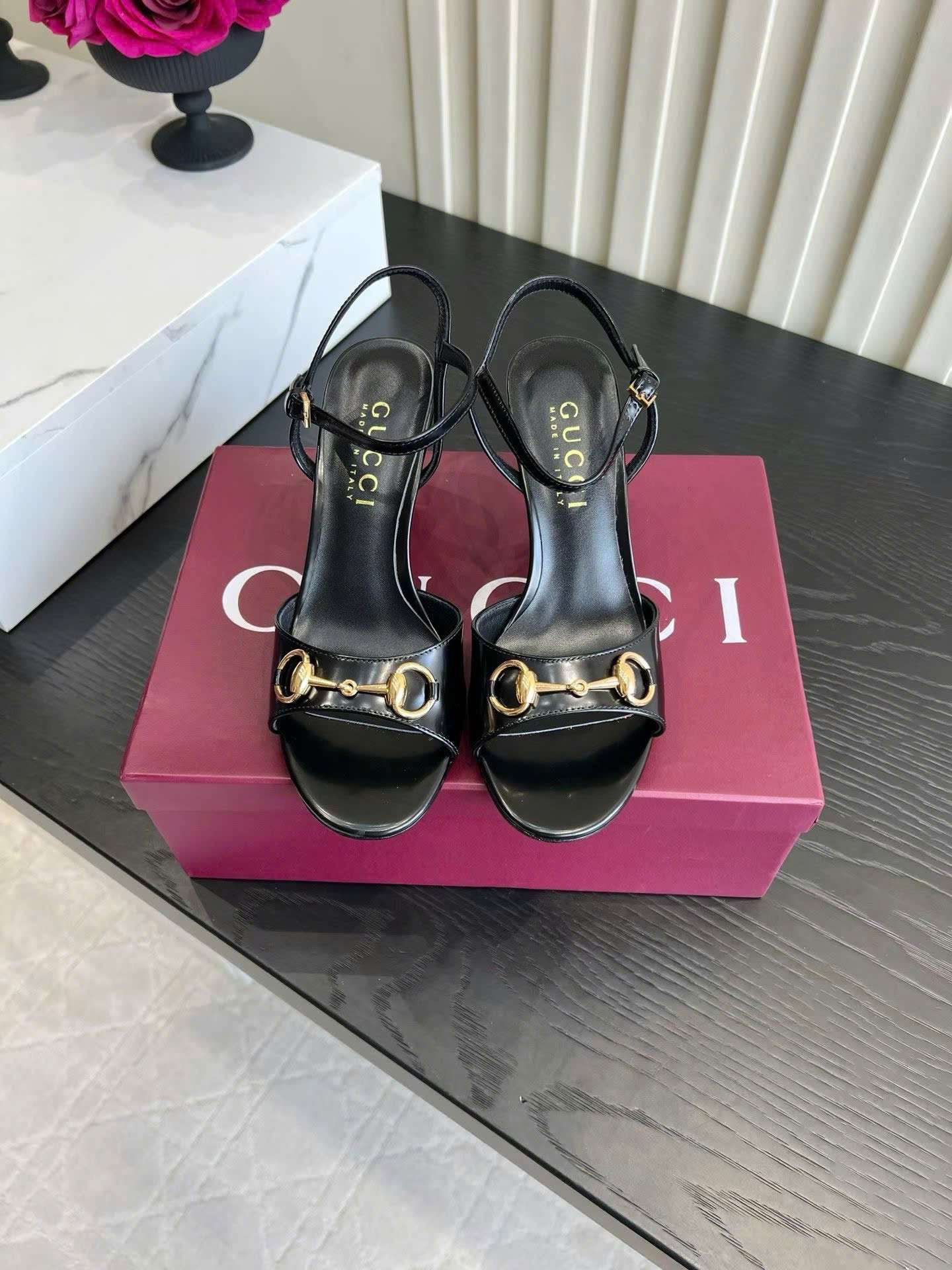 Gucci Horsebit Heeled Sandal 7cm