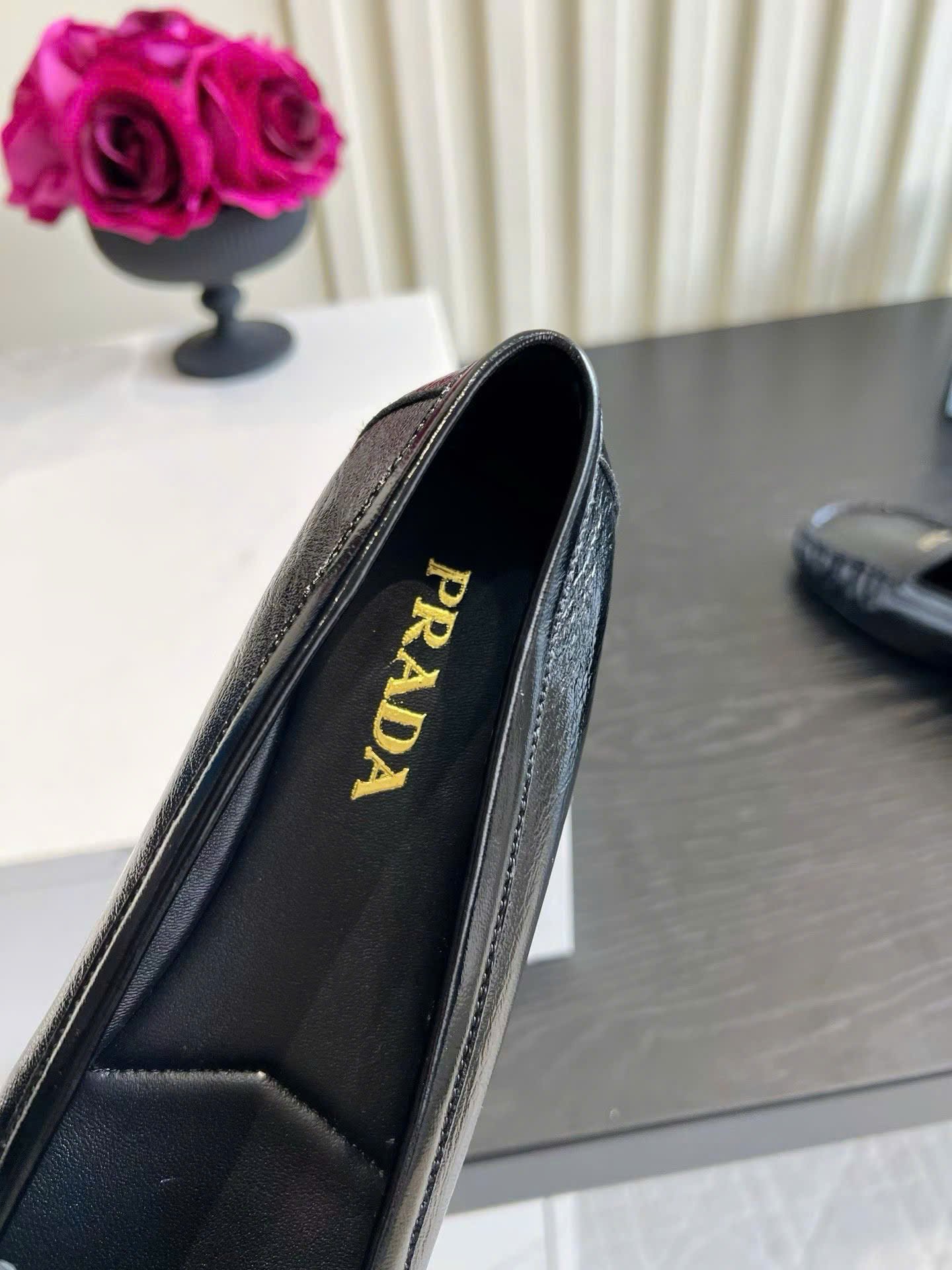 Prada Ruffled Suede Loafer Shoes - Image 3